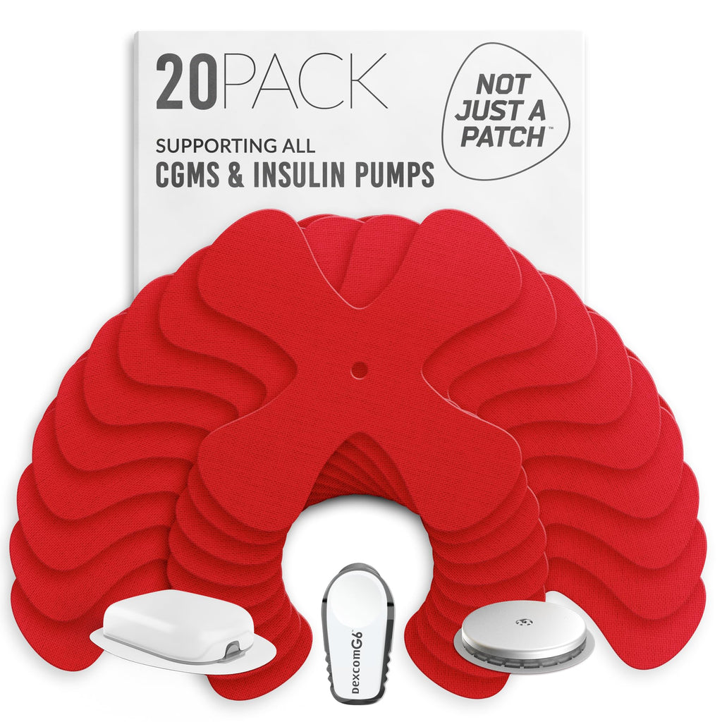 Not Just A Patch X-Patch CGM Sensor Patches (20 Pack) - Water Resistant Omnipod 5 Adhesive Patches - Durable for Active Lifestyl