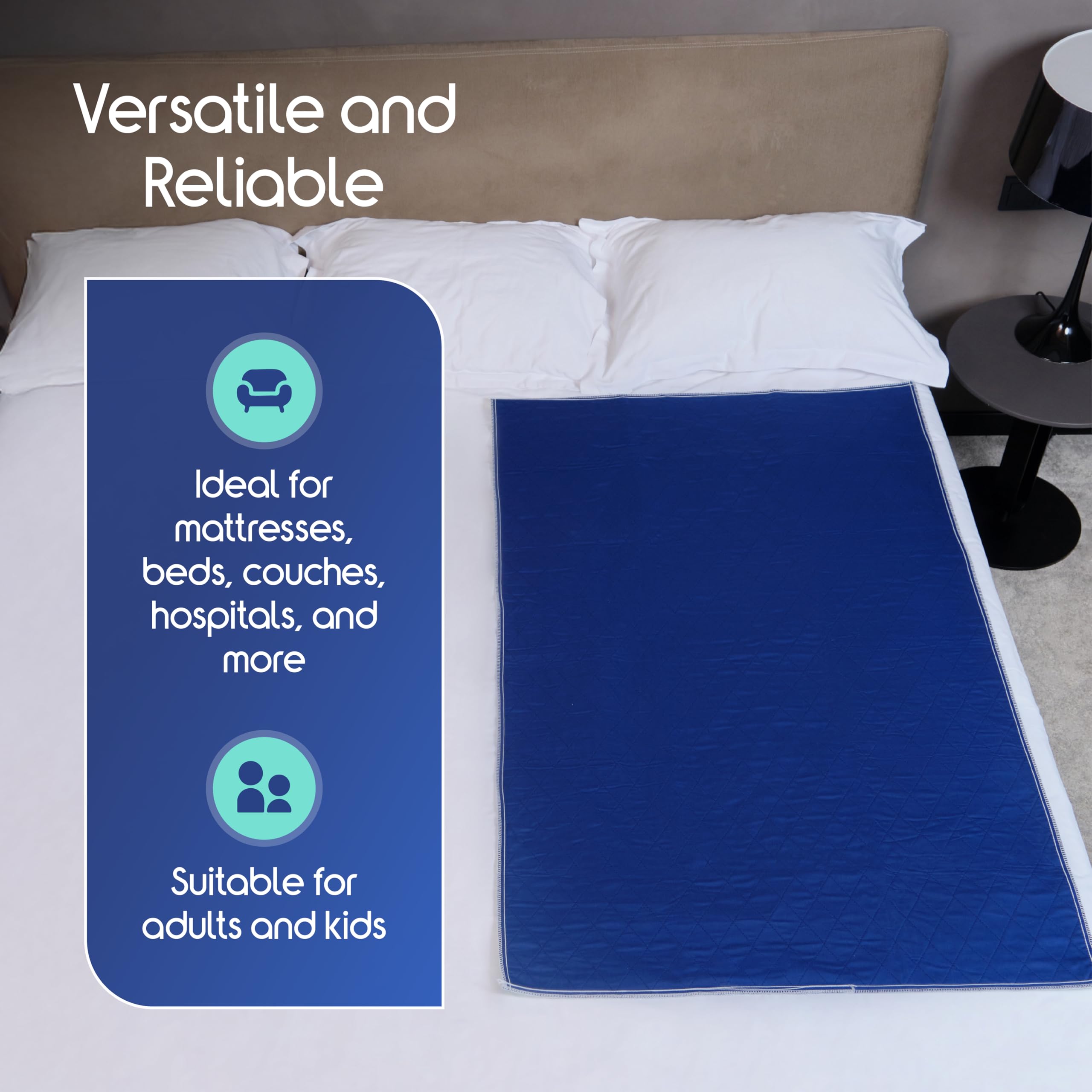 Inspire Waterproof Mattress Protector, Dark Colored to Hide Stains, Extra Large 34 x 54, Quilted Bed Pad for Incontinence Washab