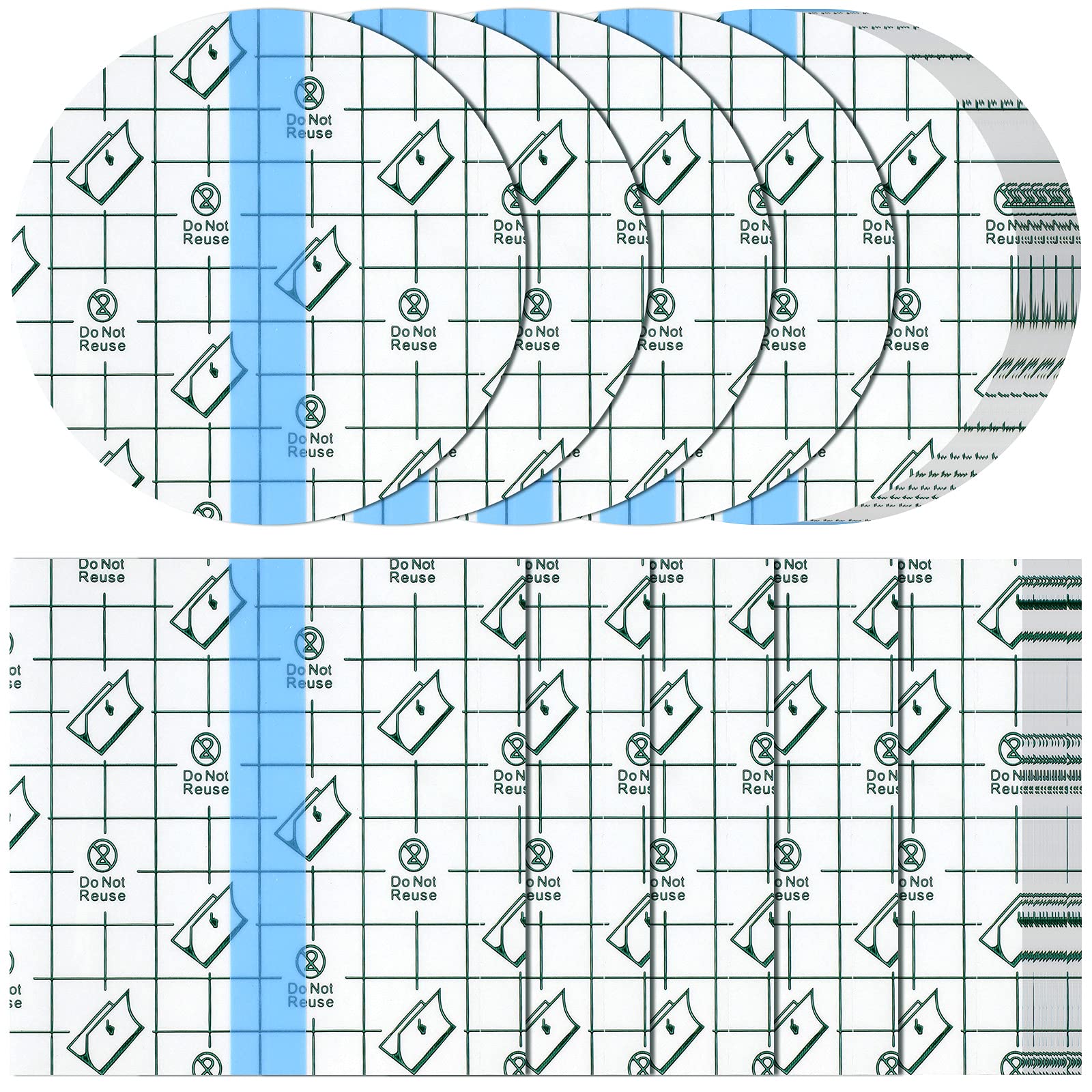 50 Pieces Waterproof Adhesive Bandages Transparent Stretch Bandages Protective Clear Films Dressing Tattoo Cover Dressing Tapes 