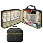 StarPlus2 Large Quilted Pill Bottle Organizer, Medicine Bag, Case, Carrier for Medications, Vitamins, and Medical Supplies - Tra