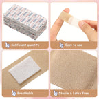Sosation 200 Count Skin Tone Bandages Flexible Fabric Adhesive Bandages Wound Care First Aid Favor for Cuts Scrapes Scratches Pr