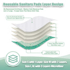 wegreeco Reusable Menstrual Pads - Reusable Sanitary Pads | Gentle Reusable Panty Liners | Soft Cloth Menstrual Pads - 6 Pack wi