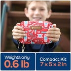 KeepGoing Travel First Aid Kit for Kids - 130 Pc. for Car, Home, Purse, Diaper Bag & Backpack with Latex-Free Bandages - Mini Fi