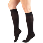 Truform Compression Socks, 15-20 mmHg, Women's Dress Socks, Knee High Over Calf Length, Black Diamond Knit, X-Large