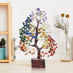 YATSKIA 7 Chakra Tree of Life, Crystals and Healing Stones, Birthday Gifts for Women - Crystal Tree for Positive Energy, Home Of