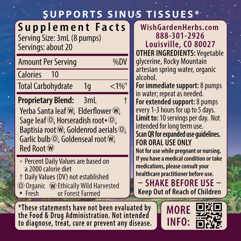 WishGarden Herbs Kick-Ass Sinus - Herbal Sinus Relief, Sinus Congestion Relief and Sinus Pressure Relief for Adults, Natural Sin