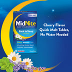 MidNite Back to Sleep Low Dose, 1.5 mg Melatonin Sleep Aid, Non-Habit Forming, Herbal Dietary Supplement for Adults, Drug-Free,