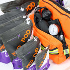 Lightning X Pre-Stocked EMS/EMT Trauma Kit w/Large First Responder Bag & 256 First Aid Medical Supplies - Orange