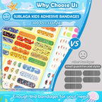 Sublaga 33 Style Kids Cartoon Bandages 300 Pcs Cute Bandages Adhesive Flexible Colorful Bandage Toddler Bandage Waterproof Prote
