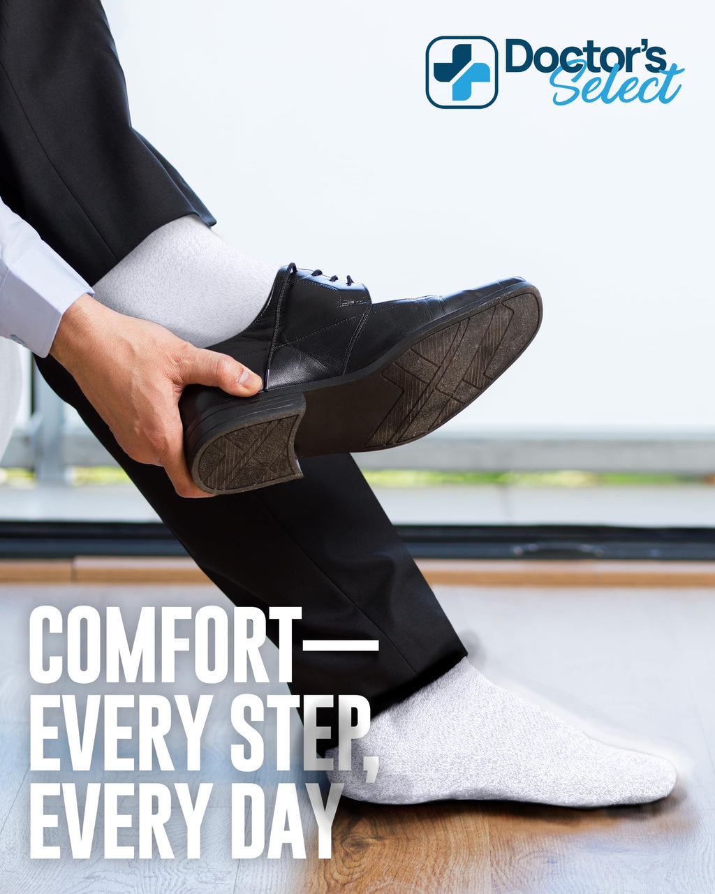 Doctor's Select Ankle Diabetic Socks for Women and Men - 4 Pairs | Black, White | Moisture Wicking | Size 6-9 | 9-12
