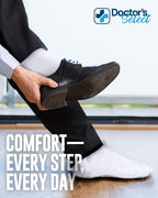 Doctor's Select Ankle Diabetic Socks for Women and Men - 4 Pairs | Black, White | Moisture Wicking | Size 6-9 | 9-12