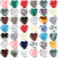 Nuenen 40 Pcs 1 Inch Heart Stone Bulk Valentines Gifts Heart Shaped Rock Worry Stone Tiny Trinkets Healing Crystal Gemstone Love
