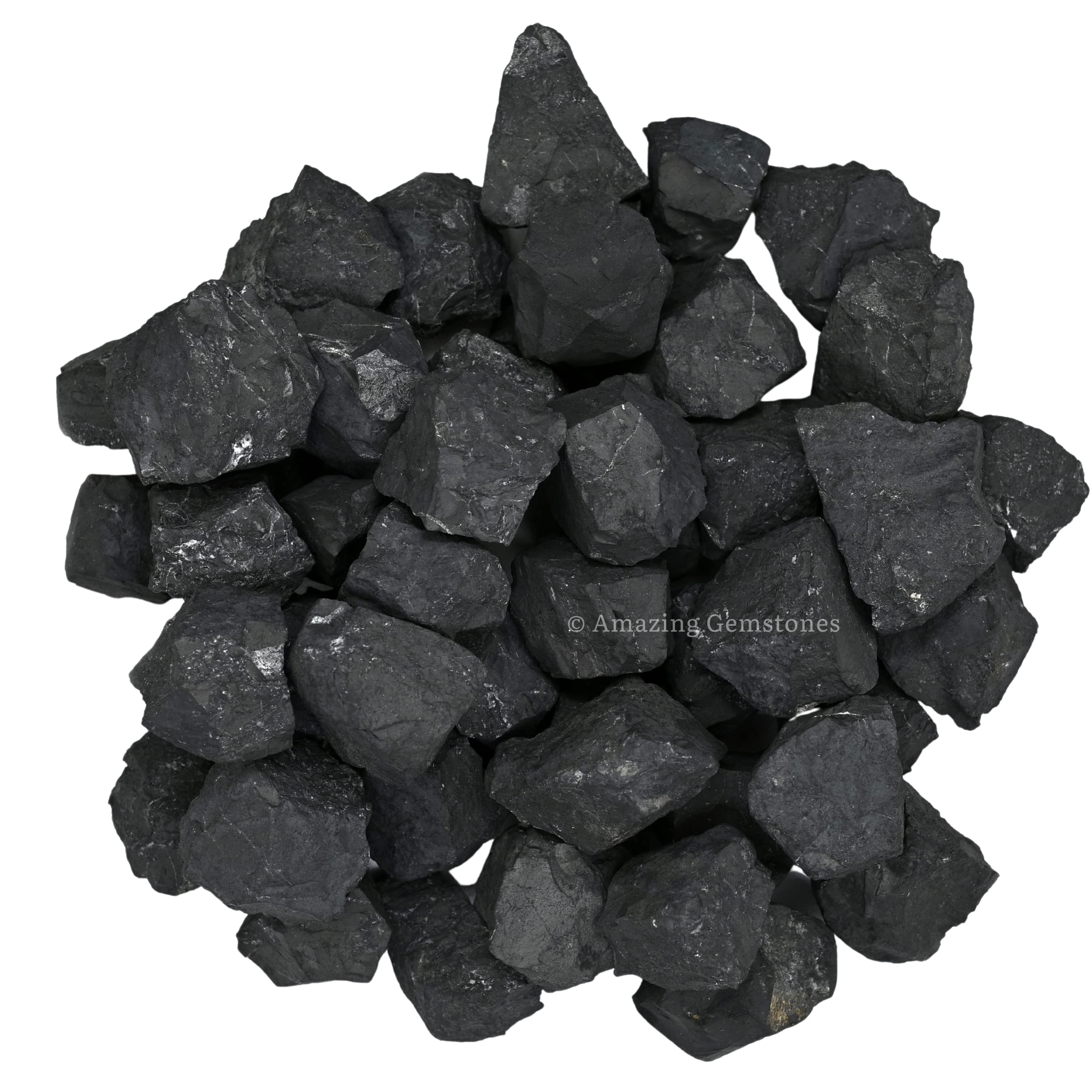 Shungite Raw Crystals and Healing Stones, Natural Rocks for Tumbling and DIY Raw Stones and Crystals (1 LB)