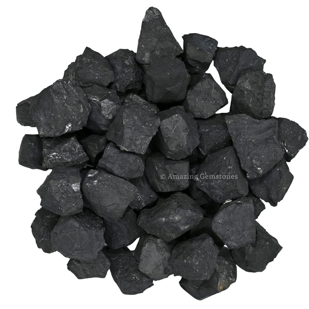 Shungite Raw Crystals and Healing Stones, Natural Rocks for Tumbling and DIY Raw Stones and Crystals (1 LB)