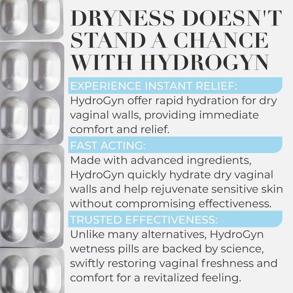 Hydro Gyn Vaginal Moisturizer Pills | Slippery Elm for Women Formulated to Support Healthy Moisture, Mood & Relaxation | Feminin