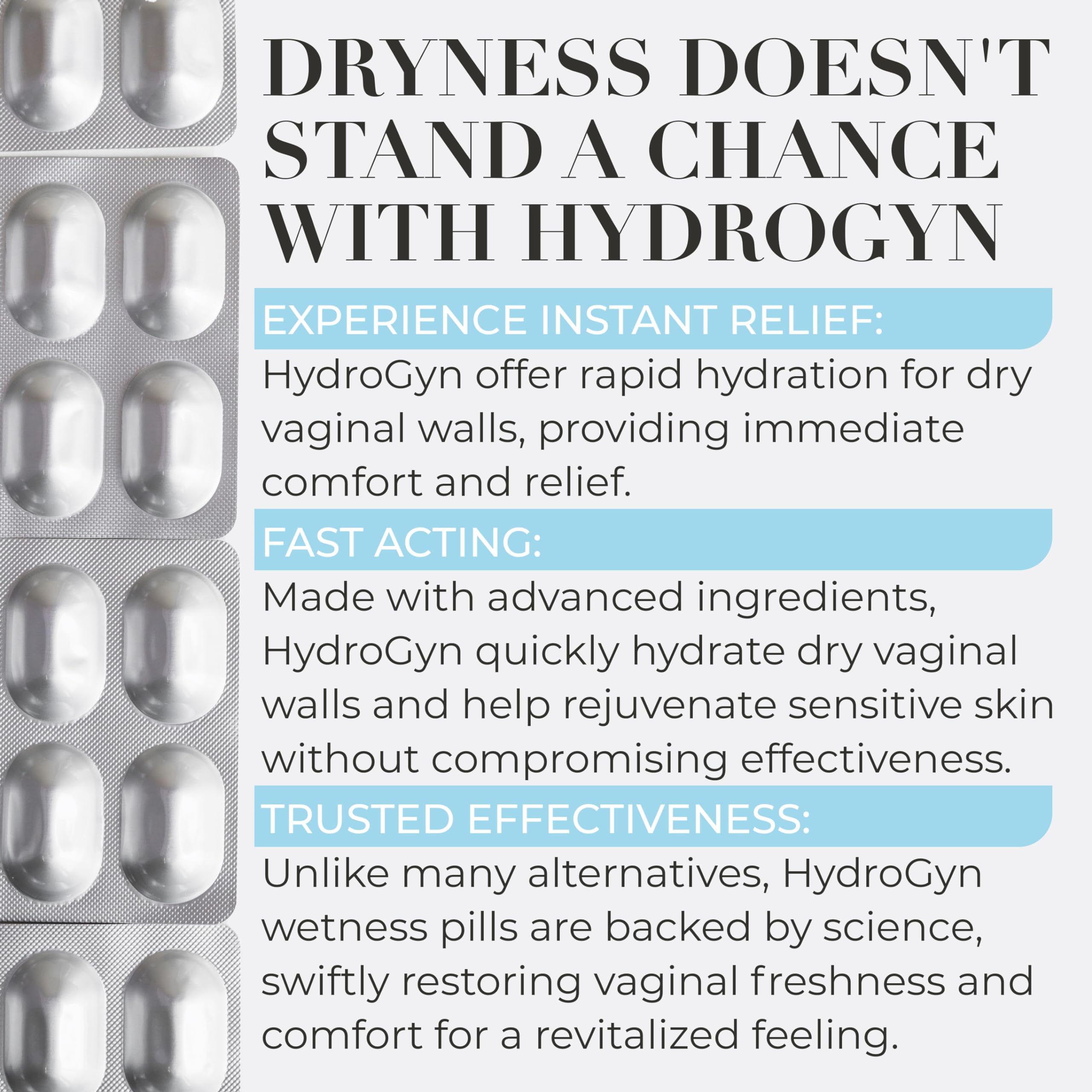 Hydro Gyn Vaginal Moisturizer Pills | Slippery Elm for Women Formulated to Support Healthy Moisture, Mood & Relaxation | Feminin