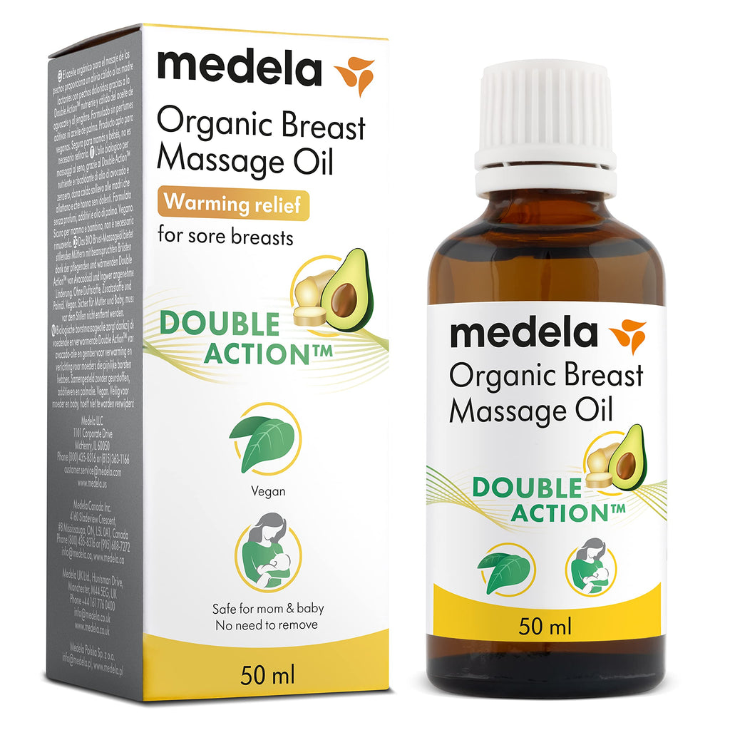 Medela Organic Breast Massage Oil for Breastfeeding Mothers | Relieve Breast Tenderness and Fullness | All-Natural Formula with 