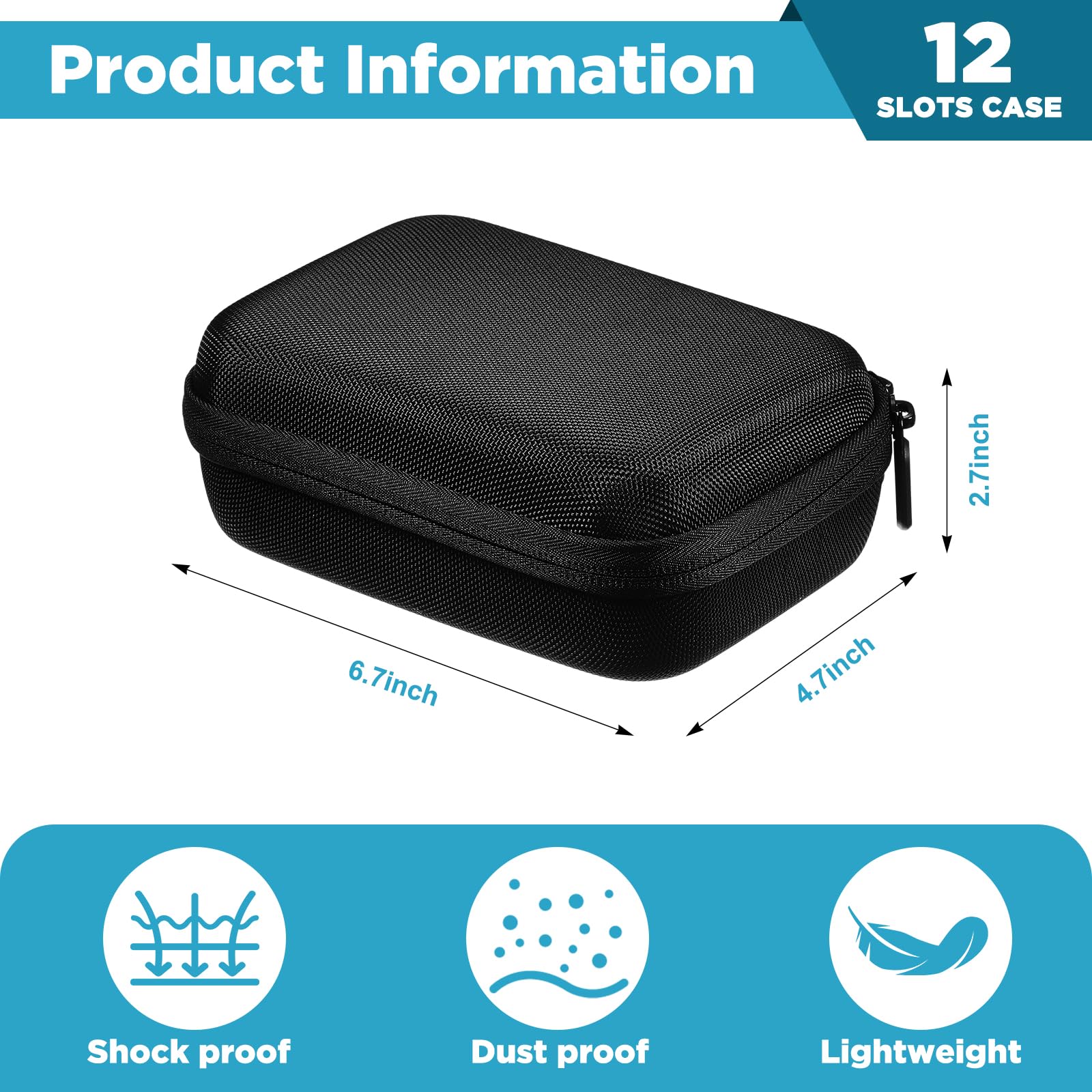 Teenyyou 12 Slots Diabetic Insulin Peptide Fridge Carrying Case Vial Holder Storage Protector Bag Fits Standard 10ml Vials, Insu