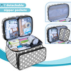 LUXJA Medicine Bag with 2 Detachable Clear Pouches, Pill Bottle Organizer with Detachable Dividers (Suitable for Home or Travel