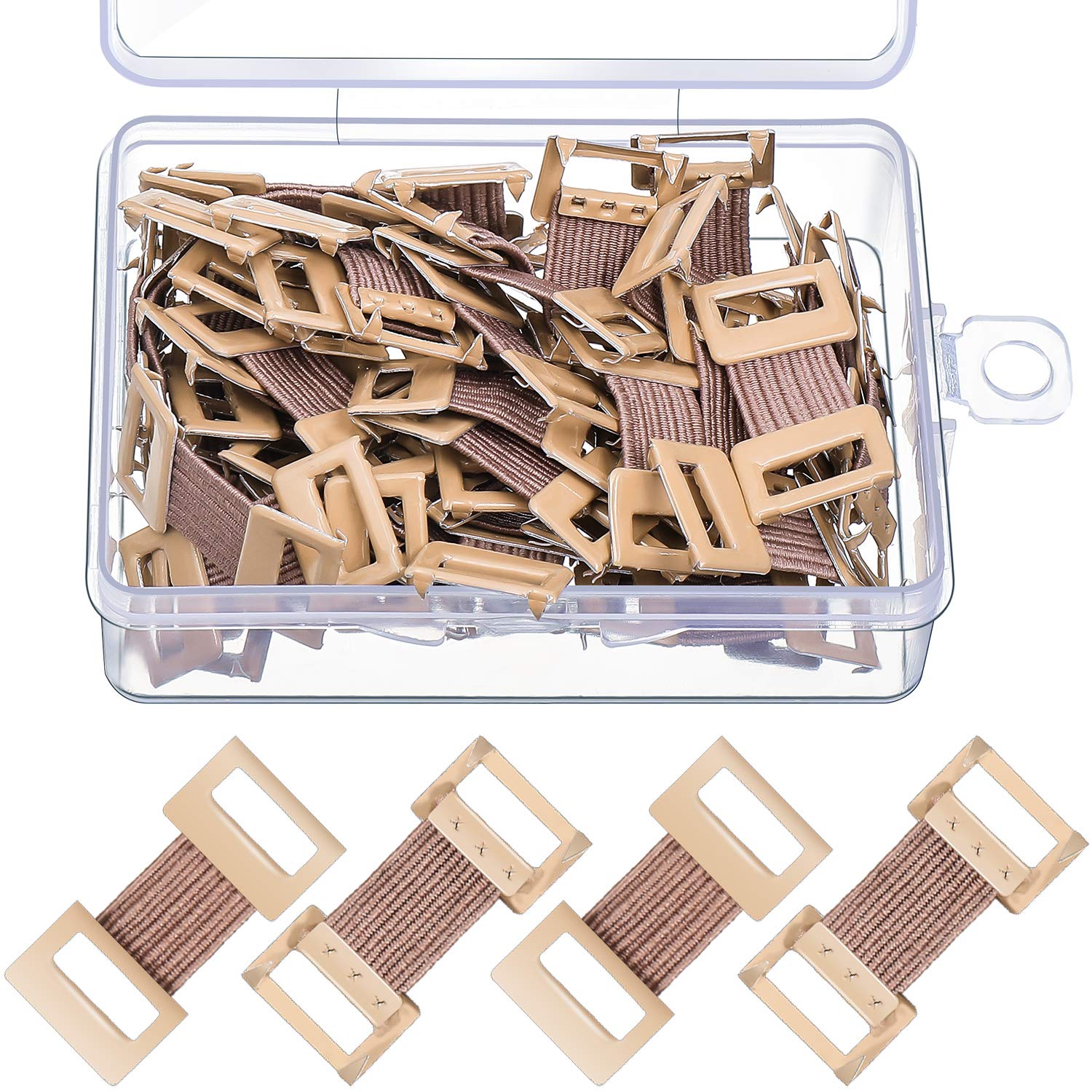50 Pieces Elastic Bandage Wrap Clips Stretch Metal Clips Replaceable with Plastic Storage Box for Various Types Bandages