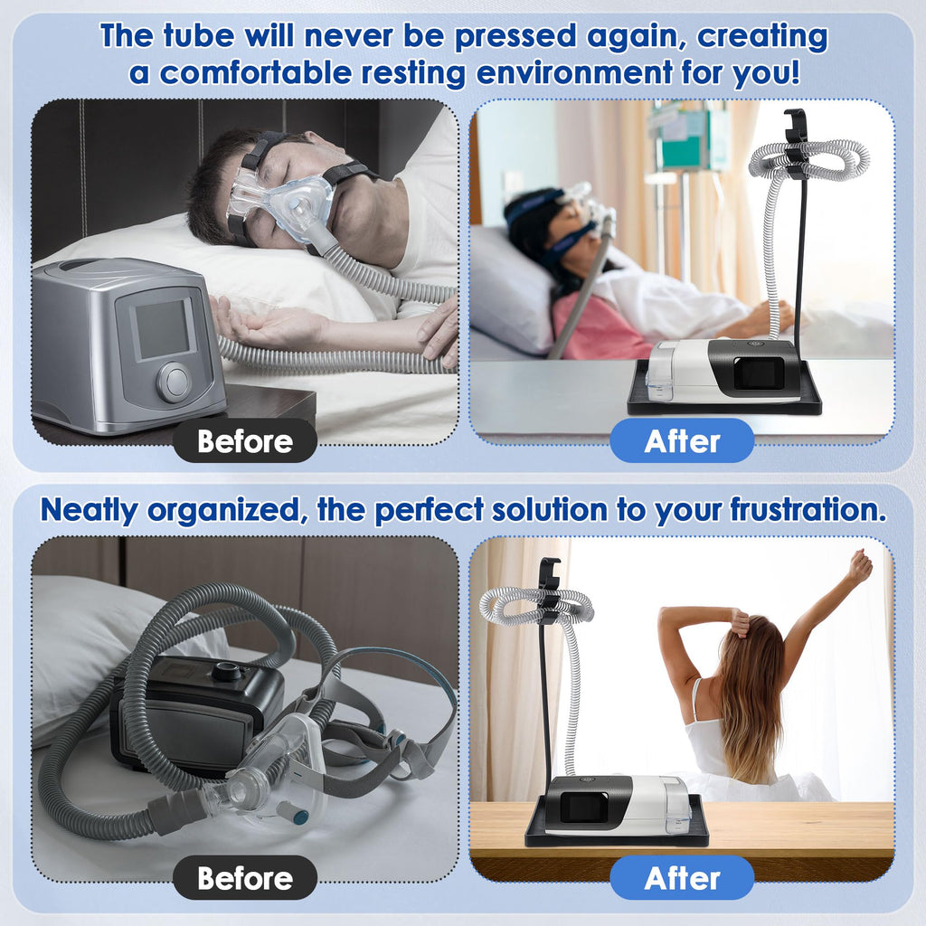 Geiserailie CPAP Hose Holder, Mask and Hose Bedside Organizer, Flexible and Bendable Bracket Prevents Tube Entanglement and Hang