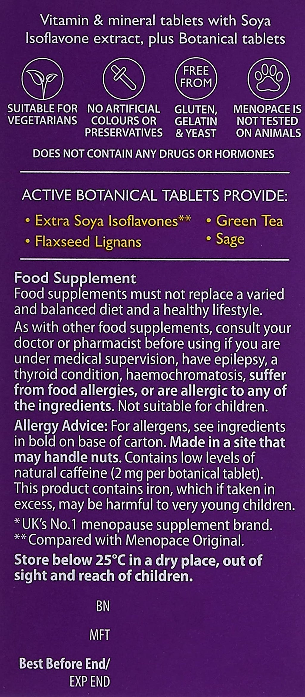 Vitabiotics Ltd Vitabiotics Menopace Plus Active Botanical 56 Tablets (2X28 D.