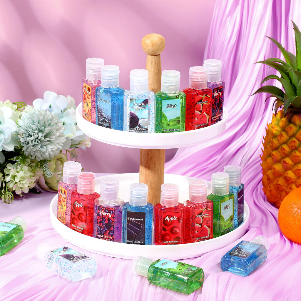 Frienda 24 Pcs Mini Hand Sanitizers Bulk Travel Size Scented Hand Sanitizers 1 Fl oz Lavender Vanilla Assorted Floral Scents for