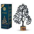 PYOR Black Tourmaline Feng Shui Money Tree, Real Crystals, Abundance Stones and Crystals for Home Office and Spiritual Room Deco