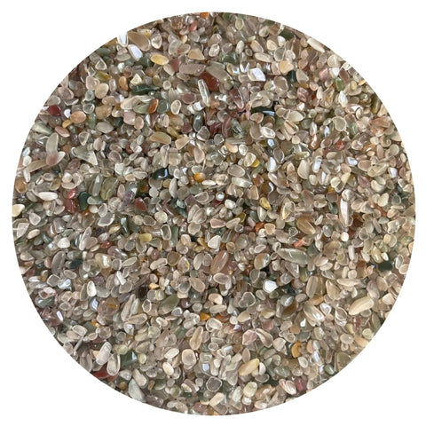 2 oz Lot Natural Semi Tumbled Gemstone Chips, Crushed Mini Crystals, Undrilled Crystal Chips (Mixed Agate)
