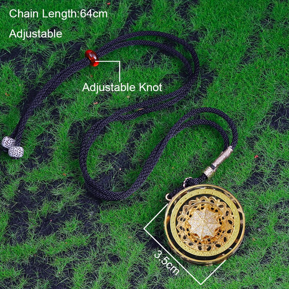 Da Piao Liang Tiger Eye Necklace With Rotatable Pendant Obsidian Energy Protection Adjustable Rope For Anxiety Healing Jewelry (
