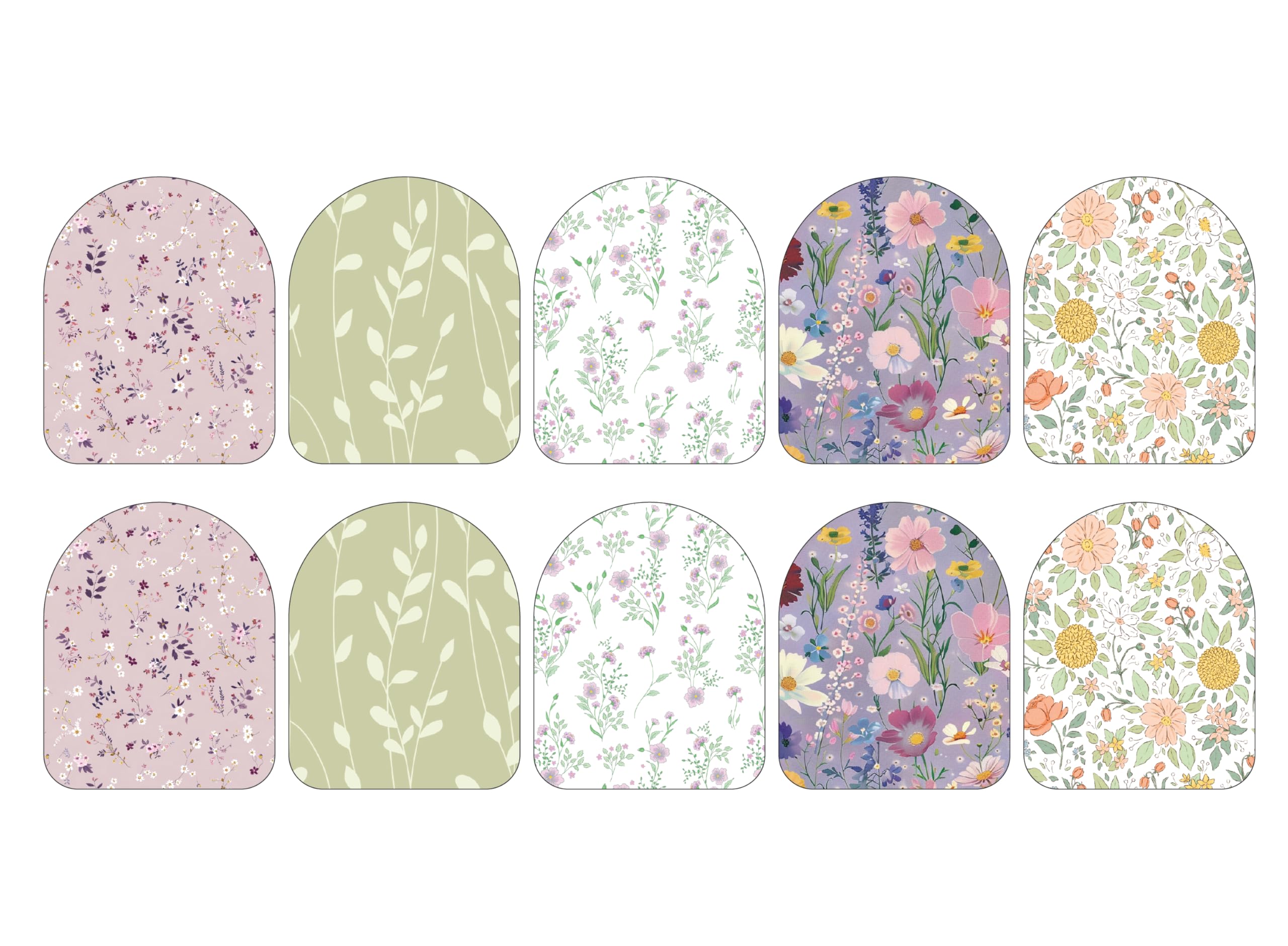 Glucomart Fabic Stickers for Omnipod (10 Count) - Maximum Strength Pod Stickers, Waterproof (Vintage Floral Variety Pack) (Omnip