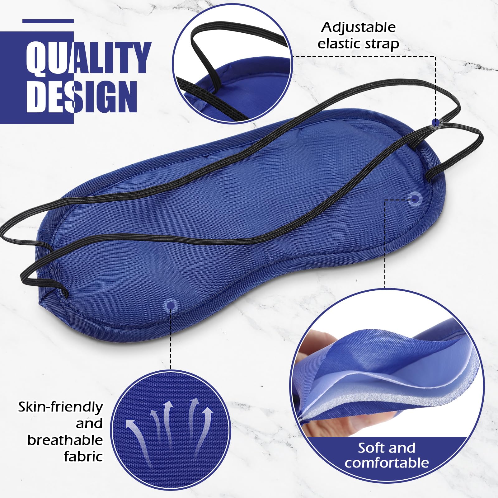 Tarpop 200 Pcs Eye Mask Sleeping Blindfold Eye Cover with Adjustable Strap for Games Party Team Building Travel Individually Wra