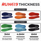 Wide Run 619 Shoe Insoles - Zero Drop Profile, Traditional Shape, Foot Forming, Wide Width - Thick, Firm, Flat Shoe Inserts - Me