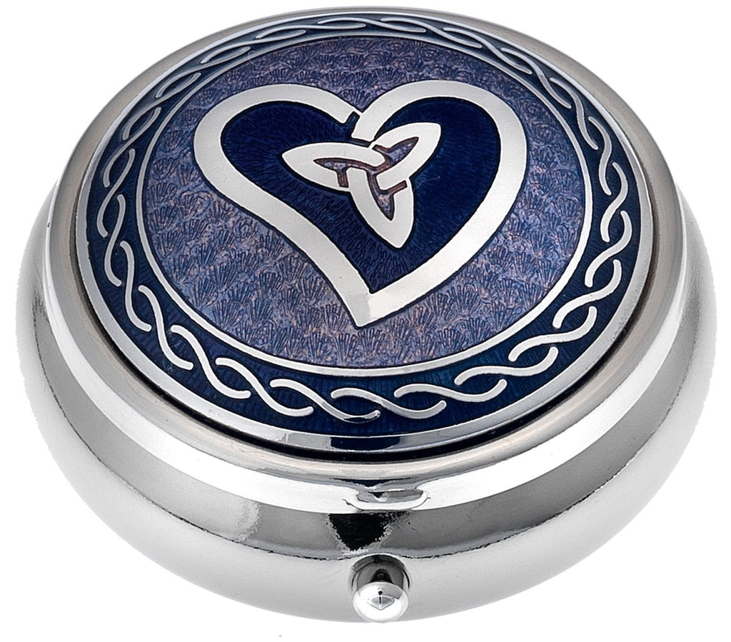 Pill Box in Celtic Trinity Heart Design. (Purple)