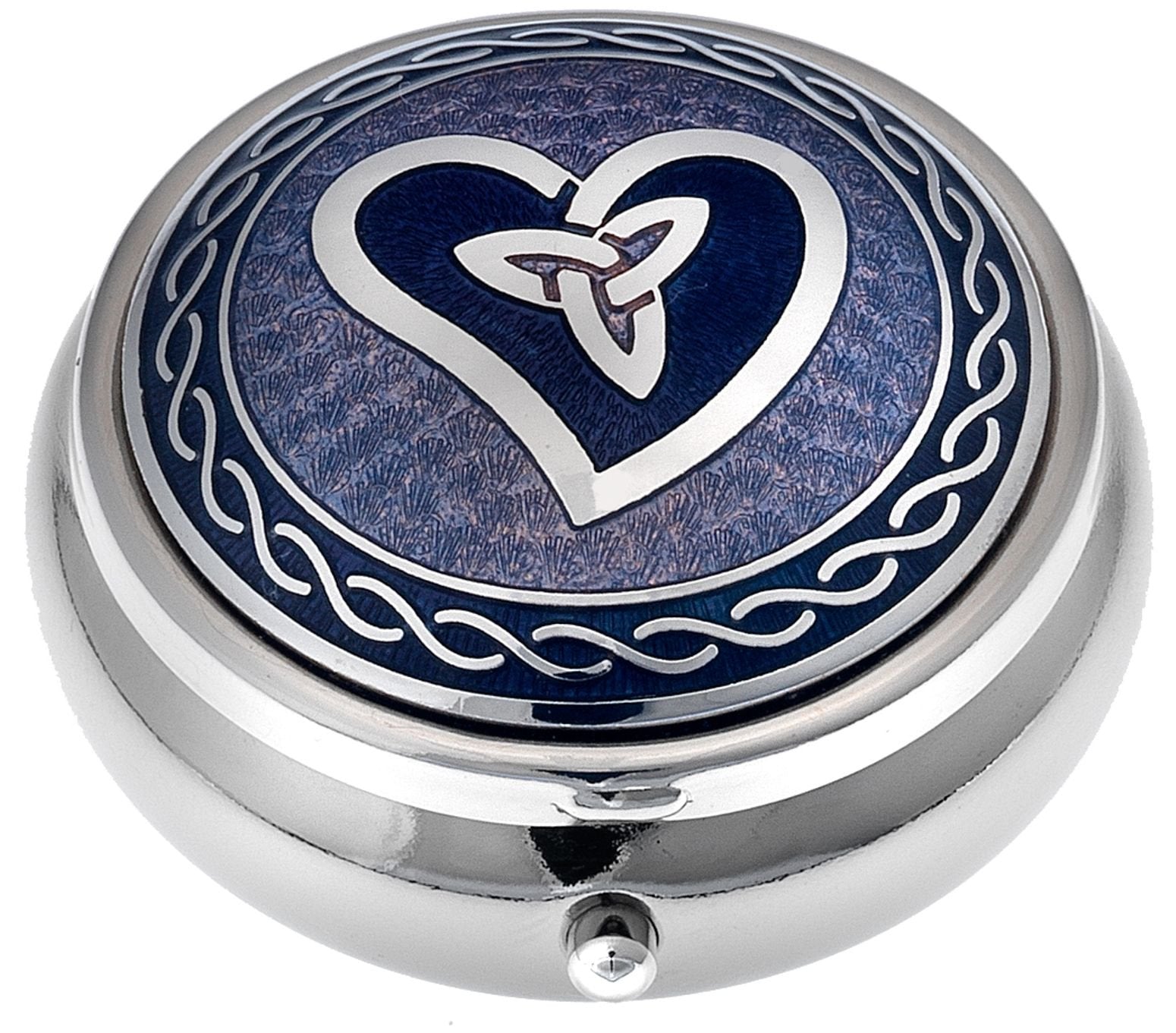 Pill Box in Celtic Trinity Heart Design. (Purple)