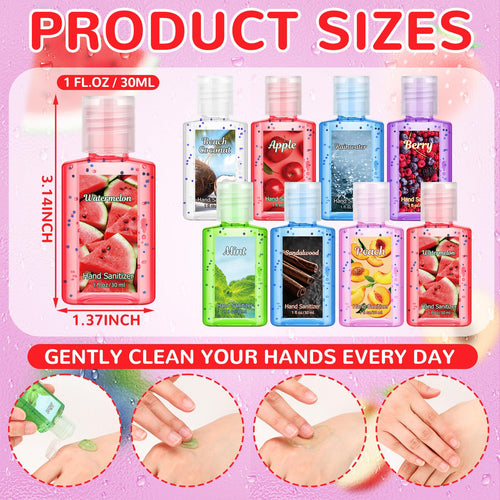Frienda 24 Pcs Mini Hand Sanitizers Bulk Travel Size Scented Hand Sanitizers 1 Fl oz Lavender Vanilla Assorted Floral Scents for