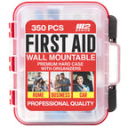 M2 BASICS Professional 350-Piece First Aid Kit - First Aid Kit for Car, Home, Office, Business & Vehicles - Organized Dual-Layer