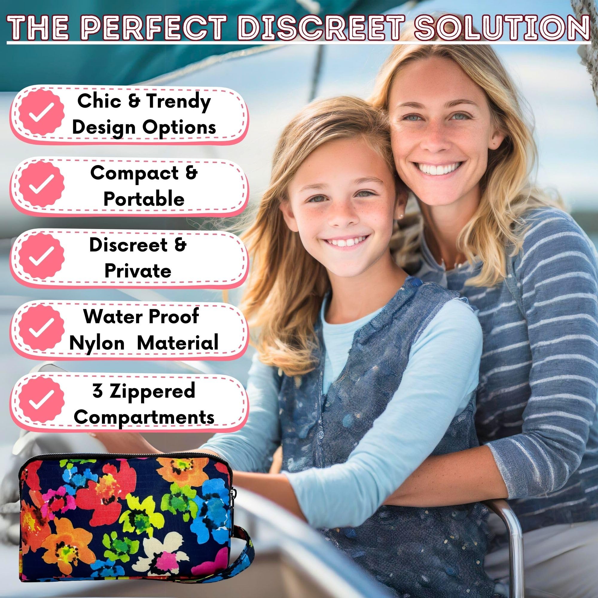 First Period Pal Pack to-Go Kit | 26 pcs | First Period Kit for Tweens | Teen Period Kit| Discrete Period Bag, Pads, Panty Liner
