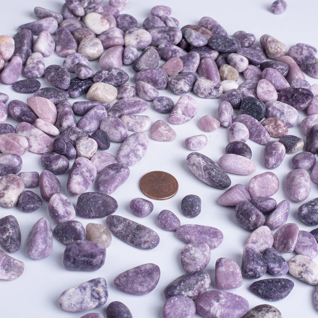 SigMntun Polished Lepidolite Crystals - 72 Pcs, 0.5 10 oz Handpicked Natural Tumbled Gemstones Rocks, Pebbles for Reiki, Chakra,