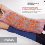 Calming Heat Massaging Weighted Heating Pad by Sharper Image- Weighted Electric Heating Pad with Massaging Vibrations, 6 Setting