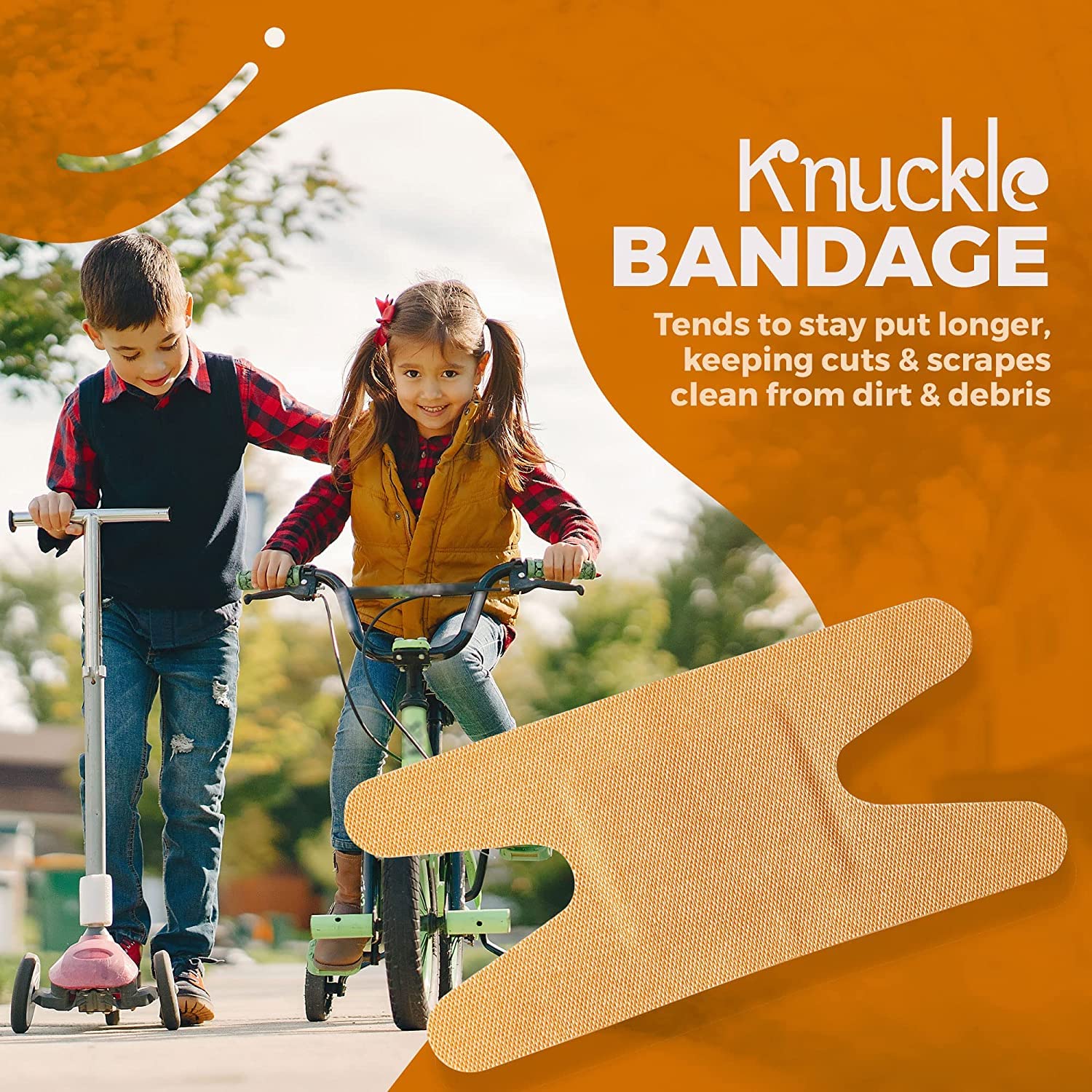 Flexible Fabric Bandages - Flex Fabric Adhesive Bandages Knuckle Bandages for Finger Care and to Protect Wounds from Infection -