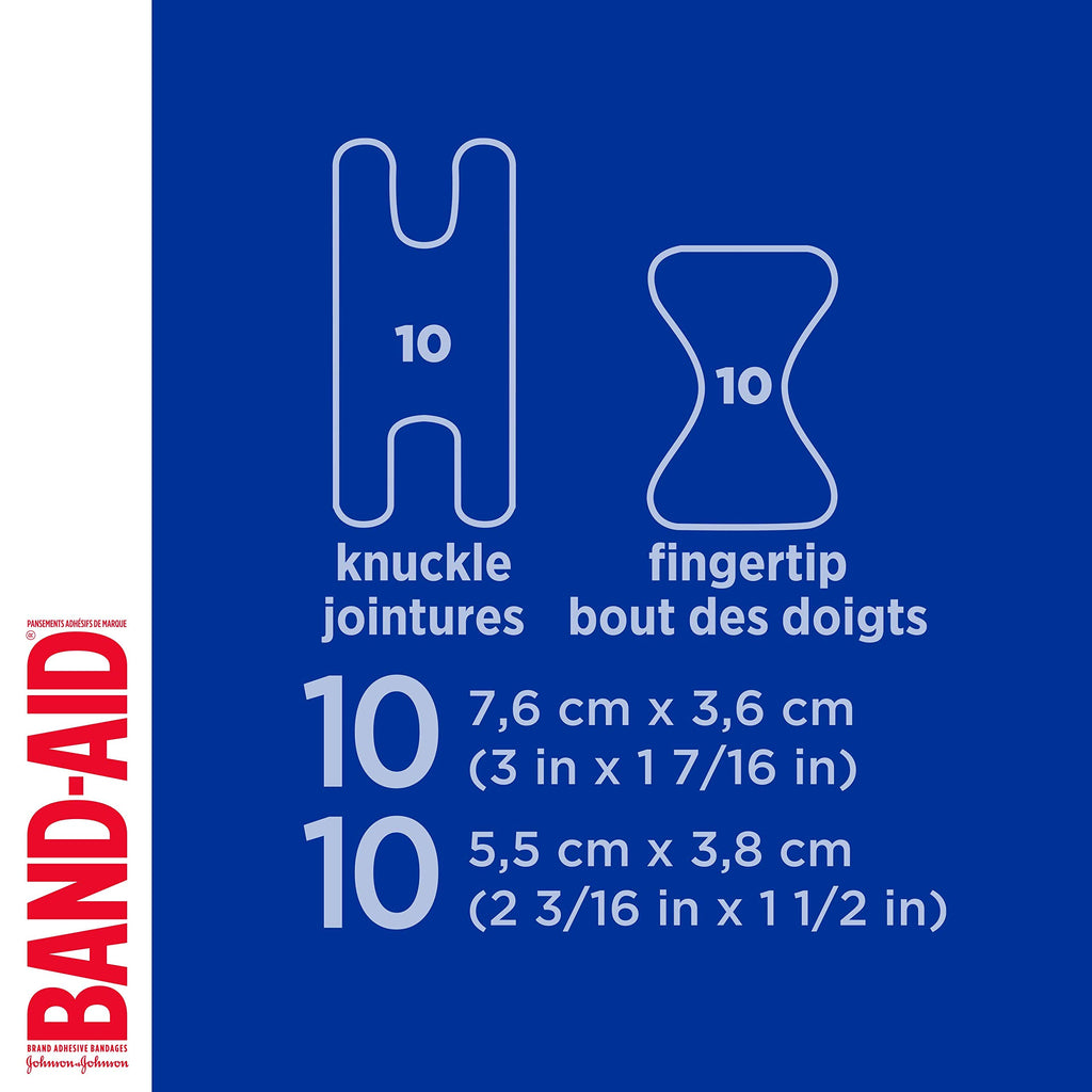 Band-Aid Brand Flexible Fabric Adhesive Bandages for Wound Care and First Aid, Finger and Knuckle, 20 ct (Pack of 6)