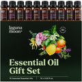Lagunamoon 10-Pack Organic Essential Oils Set, 10mL, Top 10 Scents for Aromatherapy, Massage, Candle Making, Soap Scents, Office