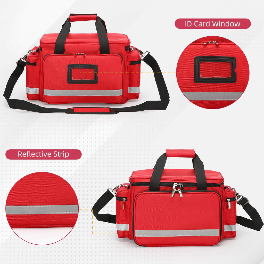 Medical Bag Empty First Aid Bag Home Health Nurse Bag Empty First Aid Storage Bag with Detachable Divider Medical Supplies Emerg