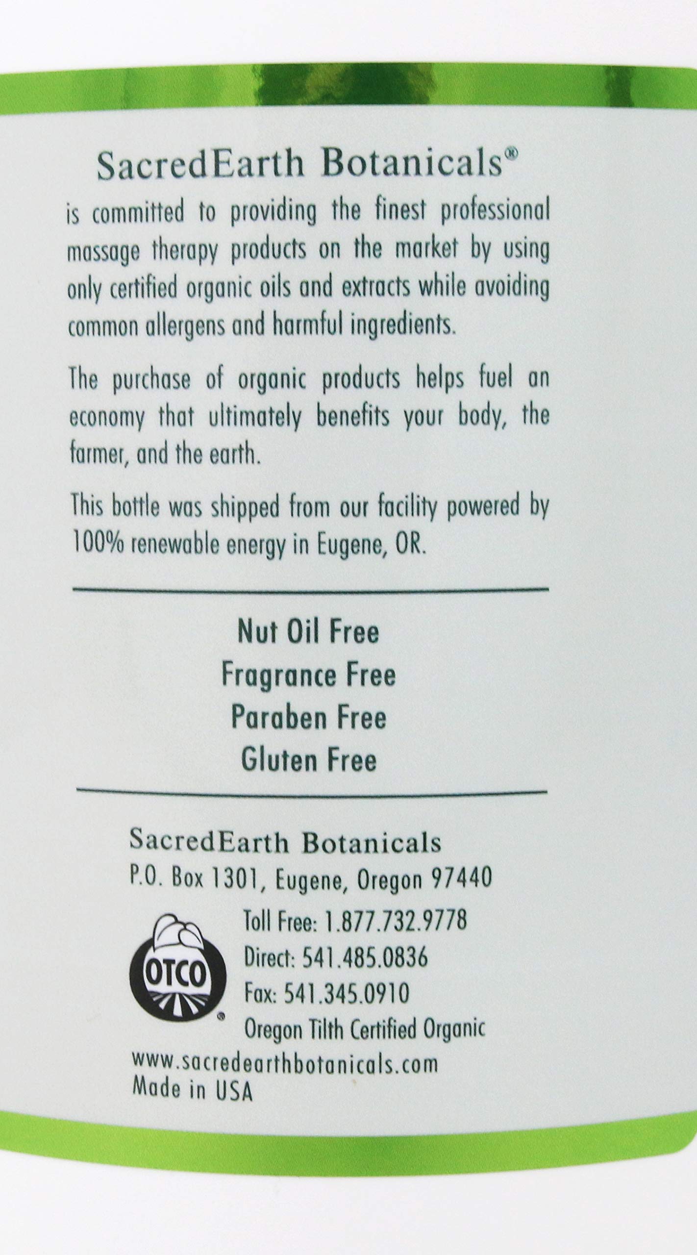 Organic Massage Oil Blend (1 Gallon) - Unscented, Nut Oil Free, Gluten Free and USDA Certified Organic