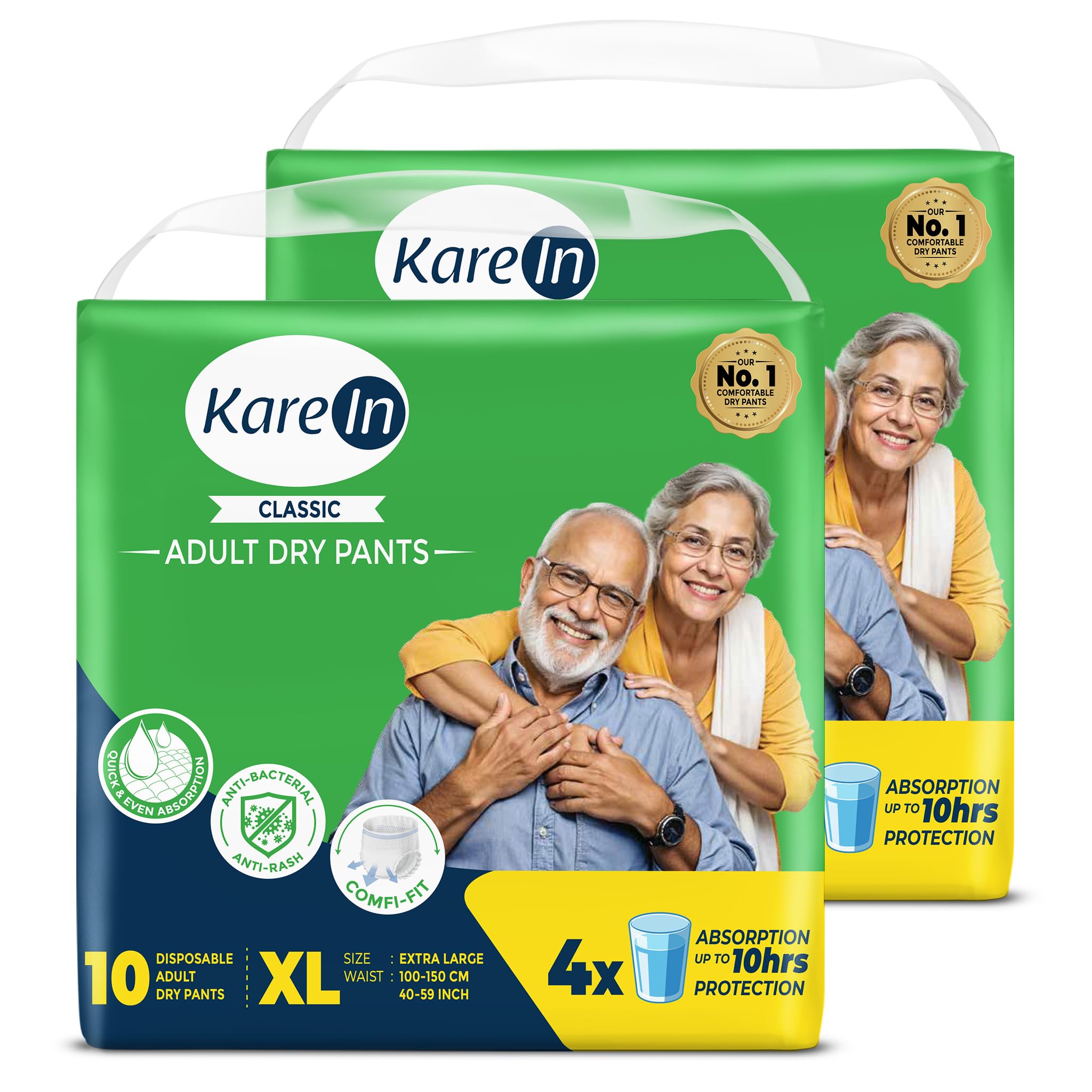 Karein Classic Adult Diaper Pant Xl Size, Extra Large, Waist (100150 Cm 4059), 20 Unit, Long Protection Hour, Unisex, Quick 