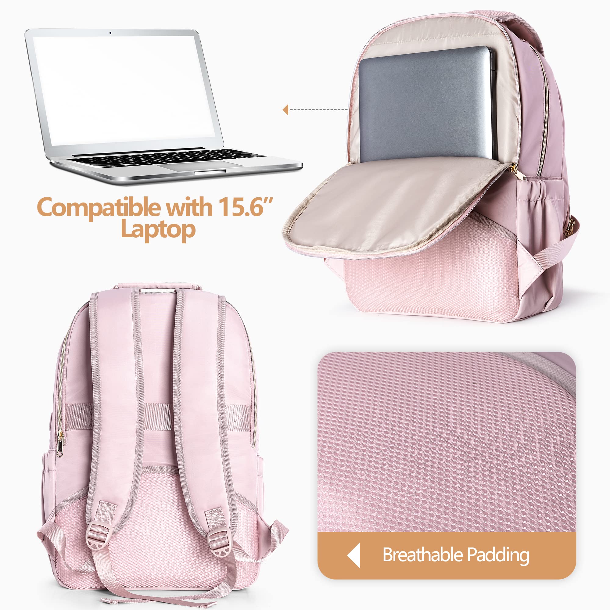 Fasrom Nurse Bag Backpack for Work Women with USB Charging Hole, Home Health Clinical Bag with Laptop Compartment for Nursing St