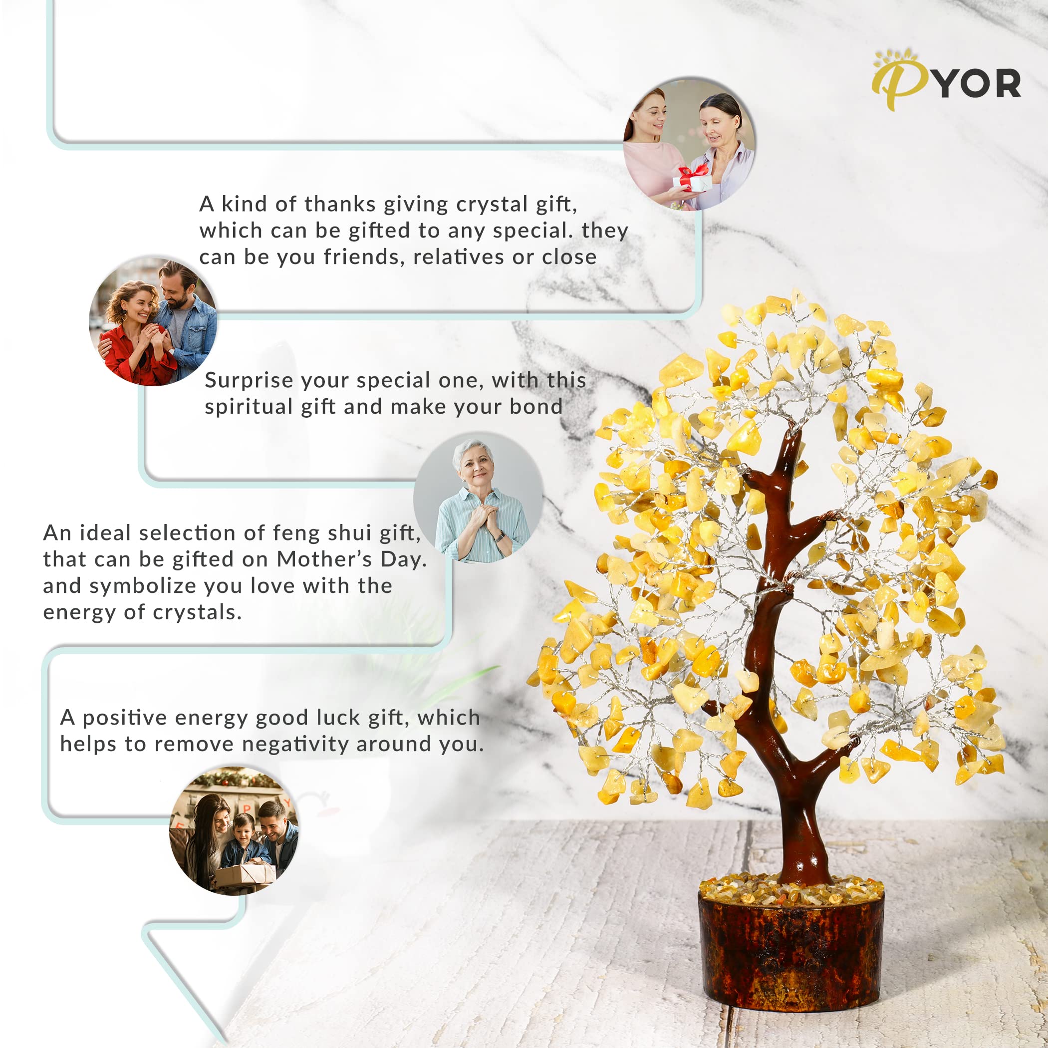 PYOR Yellow Aventurine, Tree of Life Table Decor, Spirtual Things, Money Tree, Crystal Gifts, Home Decor Clearance, Crystal Ston