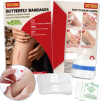 Emergency Wound Closure Strips - FSA/HSA Eligible - Dotodo 2PCS Laceration Closure Kit - Sutures Butterfly Bandaids | Stretchabl