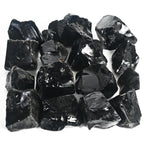 Crocon 1LB Black Obsidian Rough Bulk Natural Stone Raw Stone Tumbling Cabbing Polishing Mining Chakra Balancing Reiki Healing Go